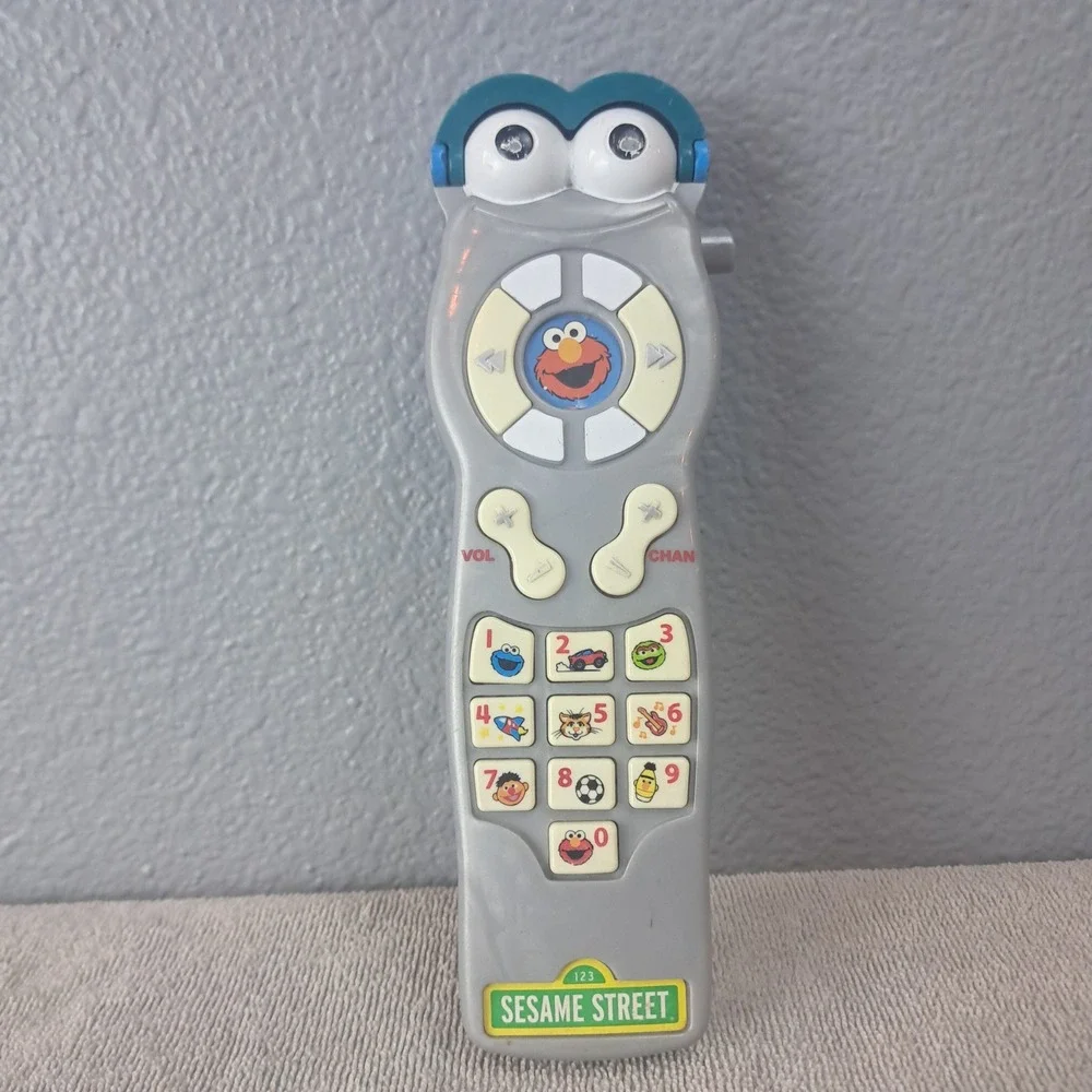 Vintage Sesame Street Elmo Remote Control Toy Working Numbers Dial Blue TESTED